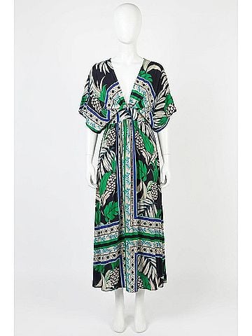 Olivaceous Sondra Floral Maxi Dress in Navy Green (view 1)