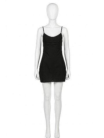 Lusana Desiree Mini Dress in Black (view 1)