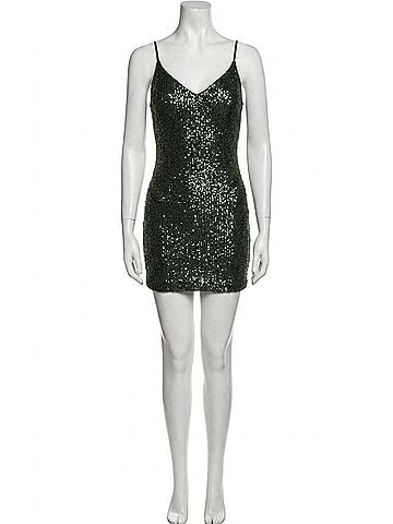 La Femme Sequin Thin Strap Mini Dress in Emerald (view 1)
