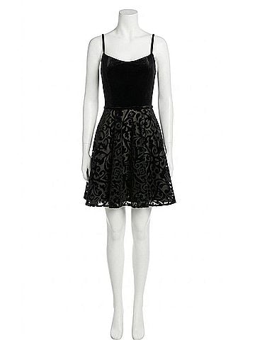 La Femme Velvet Dress in Black (view 1)