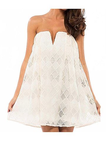 StyleStalker Empire Strapless Dress in Ivory (view 2)