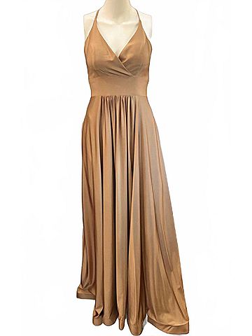 MADISON JAMES Women's Jersey A-Line Gown in Gold (view 2)