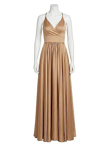 MADISON JAMES Women's Jersey A-Line Gown in Gold (view 1)