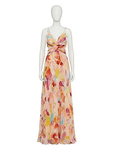 AMUR Lisle Pleated Gown in Desert Lily (view 1)