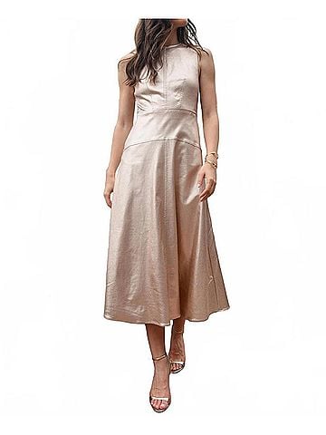 Elizabeth and James Claire Dress in Metallic Denim (view 2)