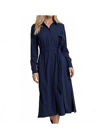 Southern Tide Trista Textured Midi Shirt Dress in Dress Blue (view 2)