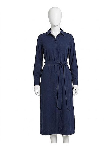 Southern Tide Trista Textured Midi Shirt Dress in Dress Blue (view 1)
