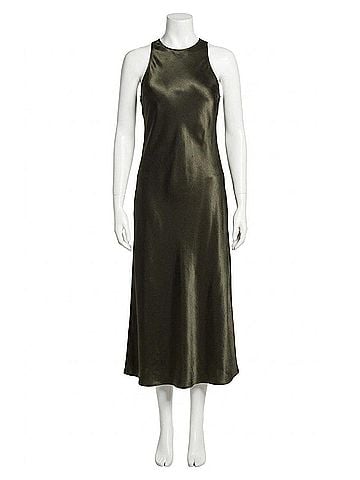 Sanctuary Everday Satin Dress in Black Olive (view 1)