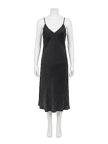 Gold Hawk Women's Jacquard Slip Dress in Black (view 1)