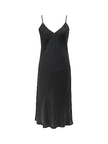 Gold Hawk Women's Jacquard Slip Dress in Black (view 2)