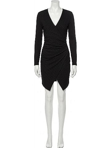 BCBGeneration Women's Long Sleeve Asymmetrical Hem Mini Dress in Black (view 1)