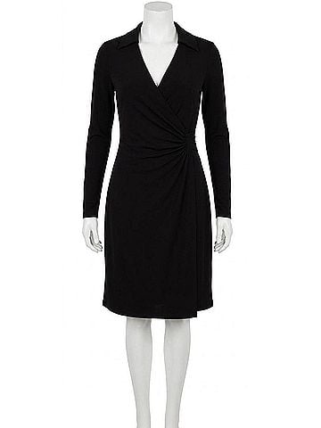 Ariella Ring Detail Wrap Dress in Black (view 1)