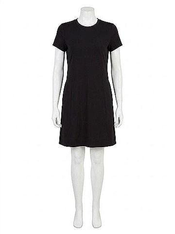 Charlie B Knee-Length Short Sleeve Dress in Classic Black (view 1)
