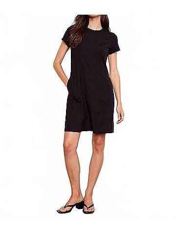 Charlie B Knee-Length Short Sleeve Dress in Classic Black (view 2)