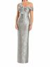 Alexander by Daymor Silver Long Gown in Silver Size 10 - photo 2
