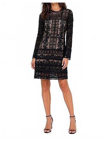Parker Lace Dress With Slip in Black (view 2)