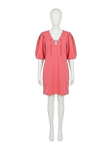 ESQUALO Delia V-Neck Dress in Pink (view 1)