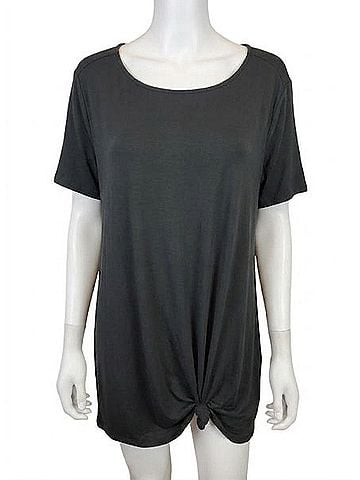 Zenana Women's Short Tee Dress in Black (view 1)
