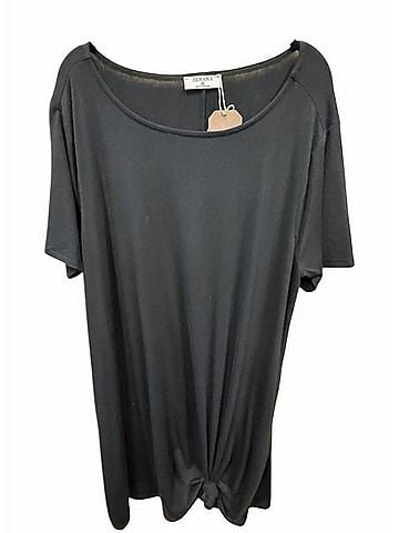 Zenana Women's Short Tee Dress in Black (view 2)