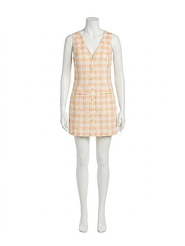 French Connection V-Neck Gingham Dress in Pink (view 1)