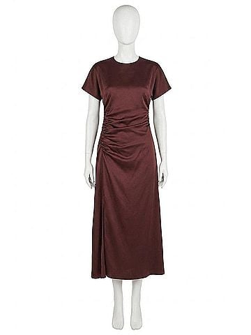 SIMKHAI Marabella Midi Dress in Mahogany (view 1)