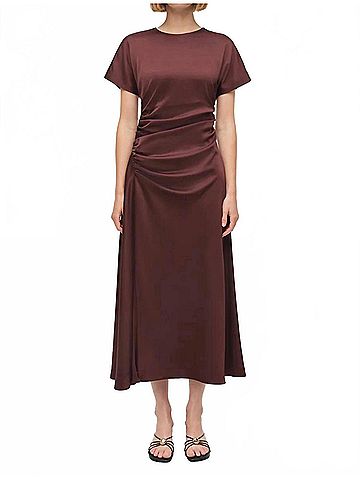 SIMKHAI Marabella Midi Dress in Mahogany (view 2)