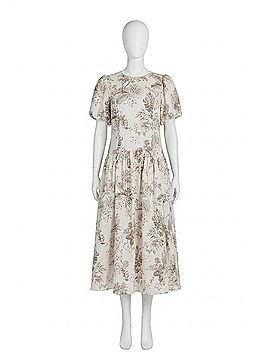 Aureum Toile Midi Dress in White (view 1)