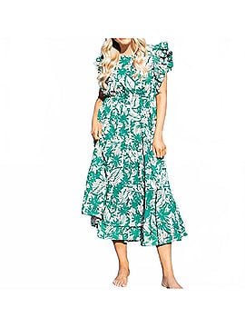 Grace & Emma Beatrice Midi Dress in Pink &amp; Green (view 2)