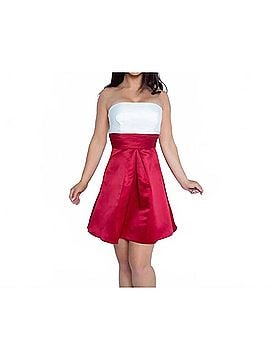Nova Two-Tone Dress in Applered-White (view 2)
