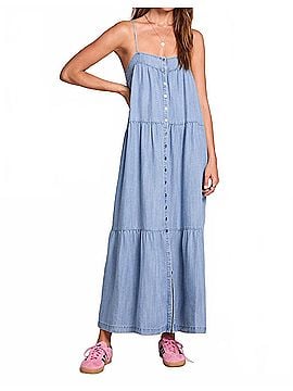 Saltwater LUXE Chieri Midi Dress in Vintage Indigo (view 2)