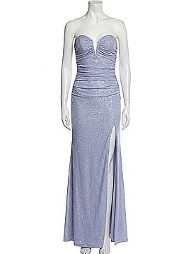 La Femme Strapless Hot Stone Dress in Light Periwinkle (view 1)