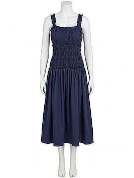 Love Token Angie Cotton Milkmaid Dress in Navy (view 1)
