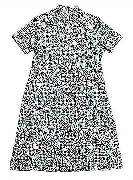 Lulu-B Women's Short Sleeve Zip Top Dress Checkered Seashells &amp; Starfish in Multi (view 2)