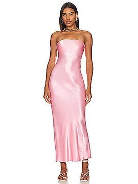 SNDYS. Angel Strapless Midi Dress in Pink (view 2)