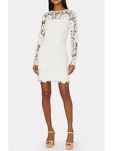 Milly Nessi 3d Lace Mini Dress in White (view 2)