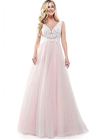 Colors Dress Embellished Bodice Gown in Pink (view 2)