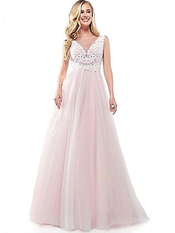 Colors Dress Embellished Bodice Gown in Pink (view 2)