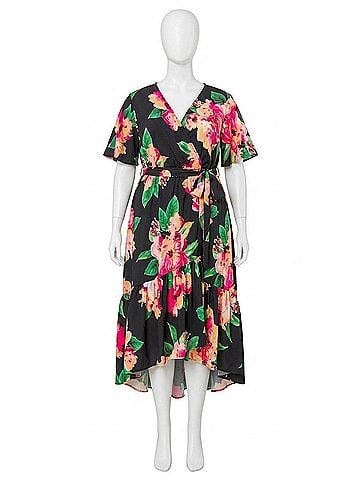 Flying Tomato Ellie Woven Maxi Dress - Plus in Black (view 1)