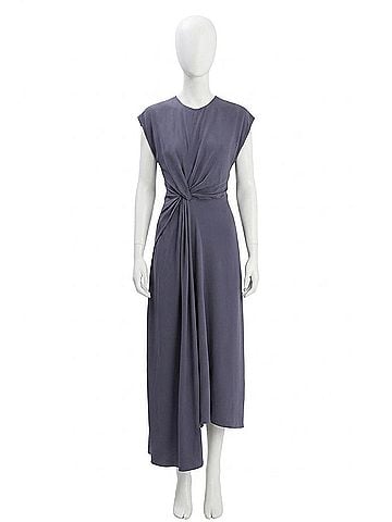Victoria Beckham Aria Twist Waist Dress in Eclipse (view 1)