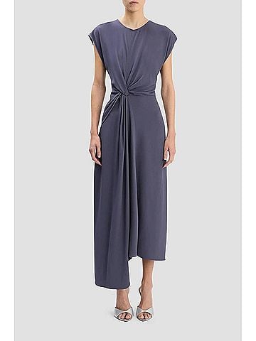 Victoria Beckham Aria Twist Waist Dress in Eclipse (view 2)