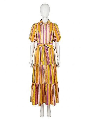 Flying Tomato Soiree Sweetness Poplin Maxi Dress in Yellow (view 1)