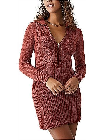 Free People Mont Blanc Mini Dress in Red Jasper (view 2)