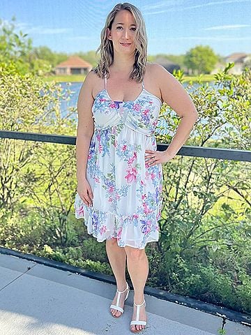 White Birch Garden Wedding Mini Dress in White (view 2)