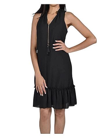 Frank Lyman Design Tamela Sleeveless Ruffle Bottom Dress With Detachable Necklace in Twilight (view 2)