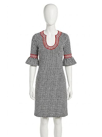 Gretchen Scott Designs Shake Your Tushy Dress in Black, White &amp; Red Houndstooth (view 1)