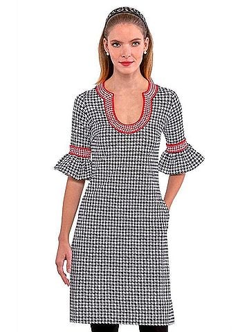 Gretchen Scott Designs Shake Your Tushy Dress in Black, White &amp; Red Houndstooth (view 2)