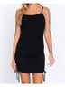 Active Basic Black Ruched Cami Dress in Black Size S - photo 2