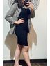 Active Basic Black Ruched Cami Dress in Black Size S - photo 3