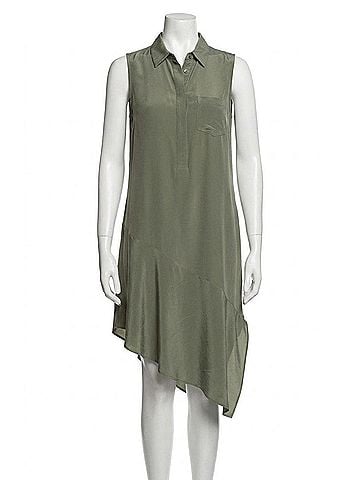 Equipment Tira Silk Asymmetrical Dress in Camouflage (view 1)