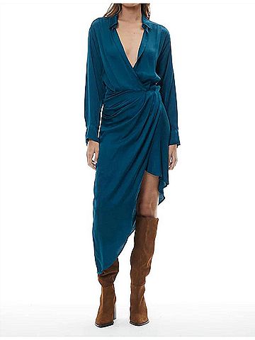 Young Fabulous & Broke Aimee Dress in Deep Teal (view 2)